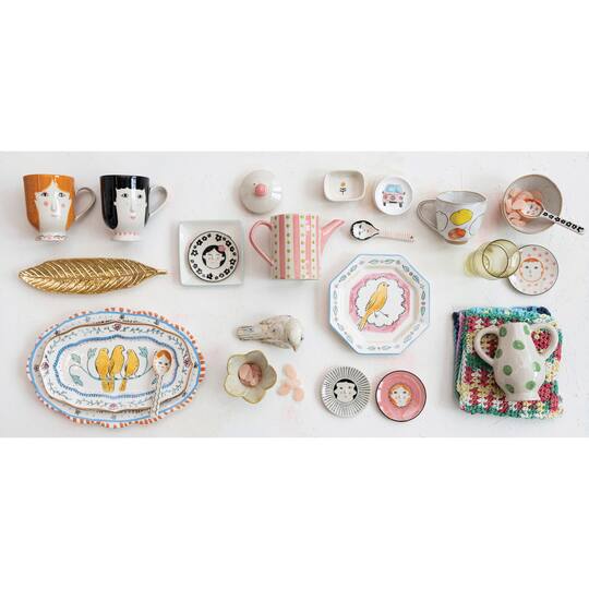 Hello Honey® Painted Faces Stoneware Mug Set